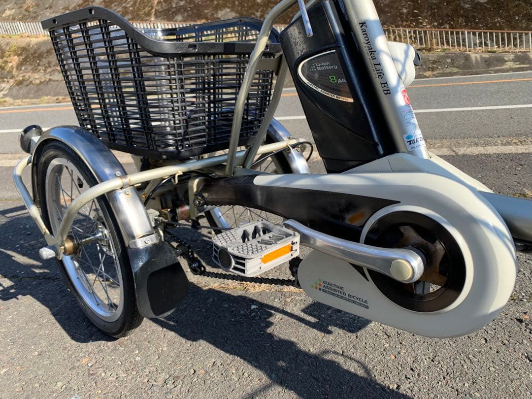 【動作確認済】 送料無料 Panasonic電動アシスト三輪自転車8Ah内3速