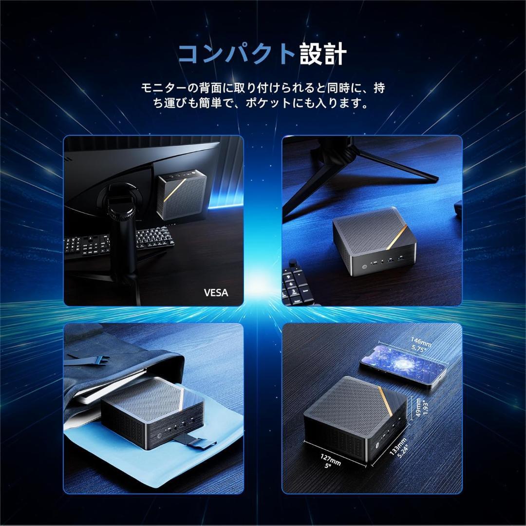 ミニPC AMD Ryzen 7 8845HS 8コア16スレッド 限定１個