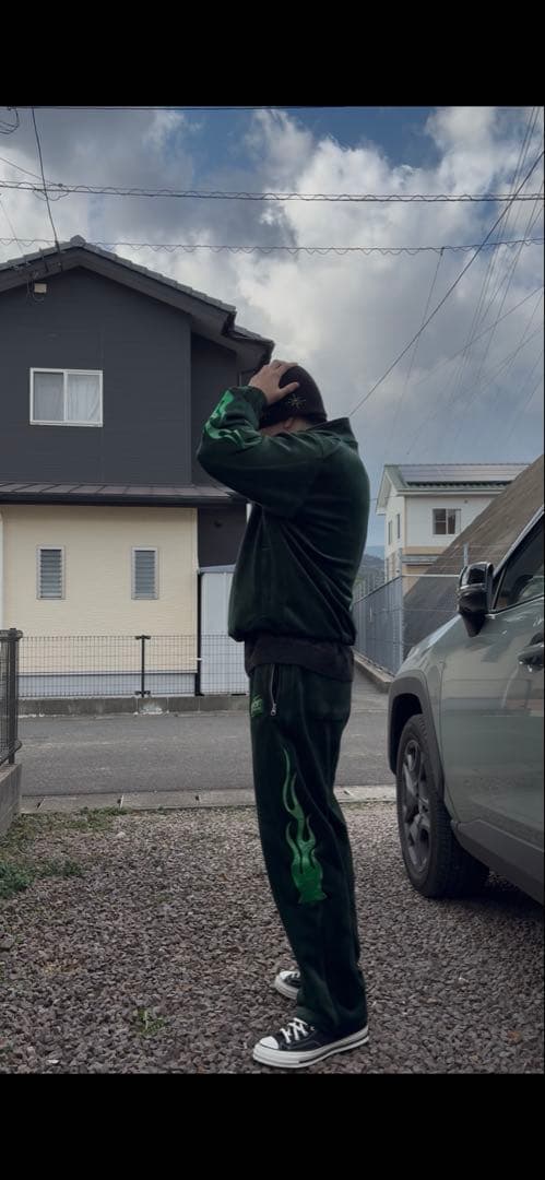 XLARGE ベロアトラックジャケット(XL)&パンツ (L) セットアップ着画