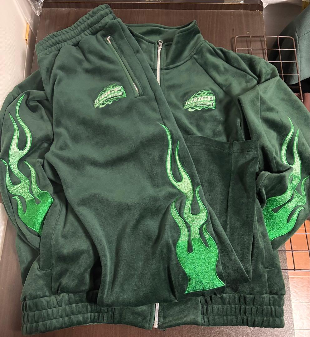 XLARGE ベロアトラックジャケット(XL)&パンツ (L) セットアップ着画