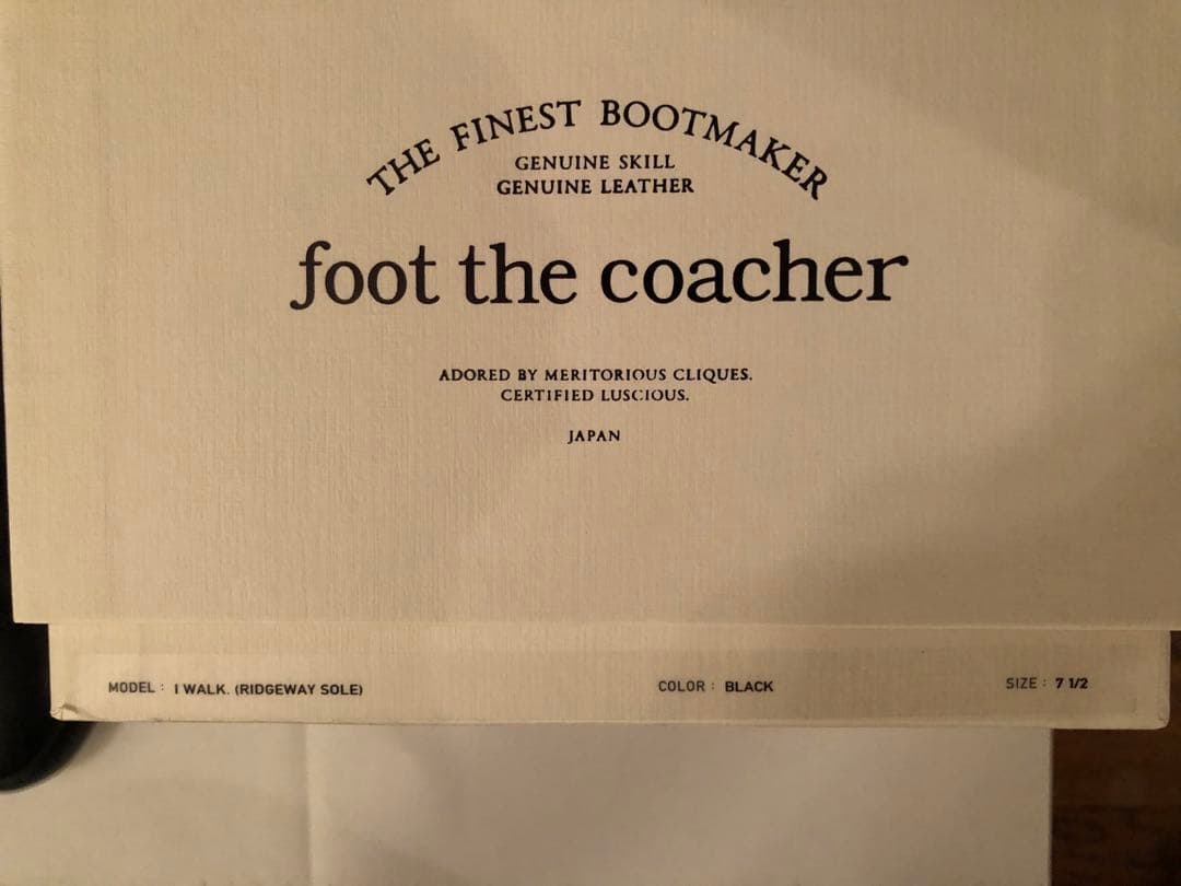 靴 foot the coacher I WALK. RIDGEWAY SOLE
