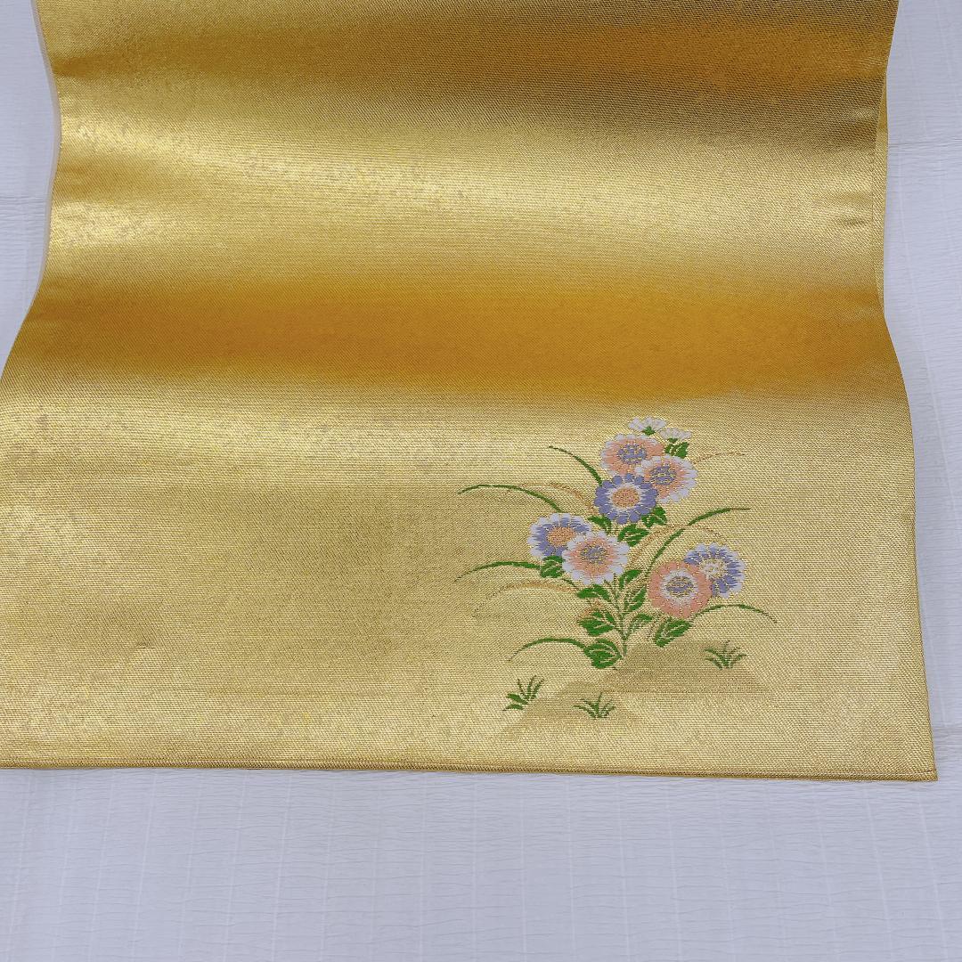 ★4063★ 袋帯 ゴールド お太鼓柄　フォーマル用