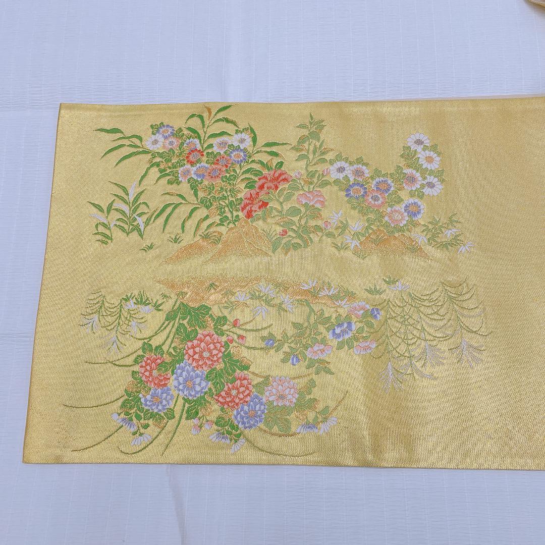 ★4063★ 袋帯 ゴールド お太鼓柄　フォーマル用