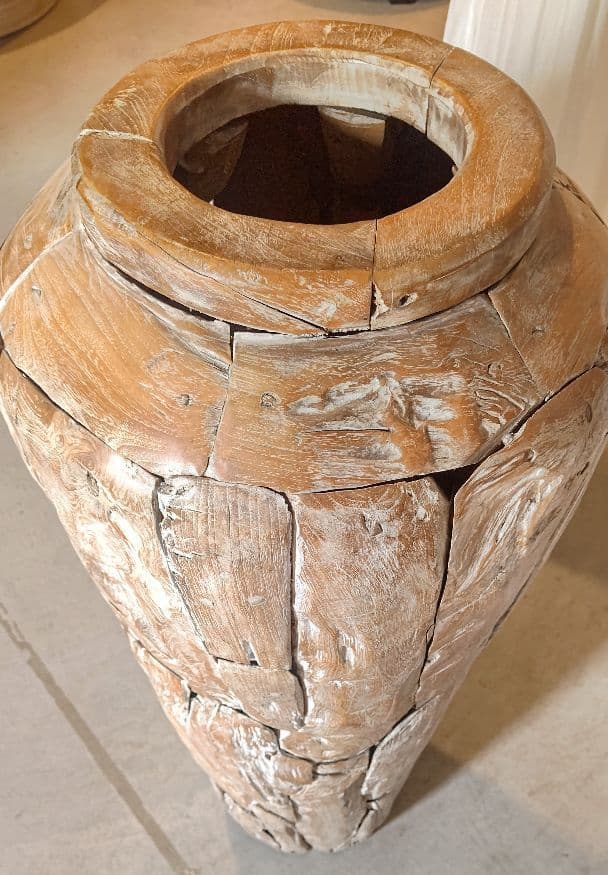 壺 フラワーベース オールドチーク 古木 バリ島 アジアンインテリア