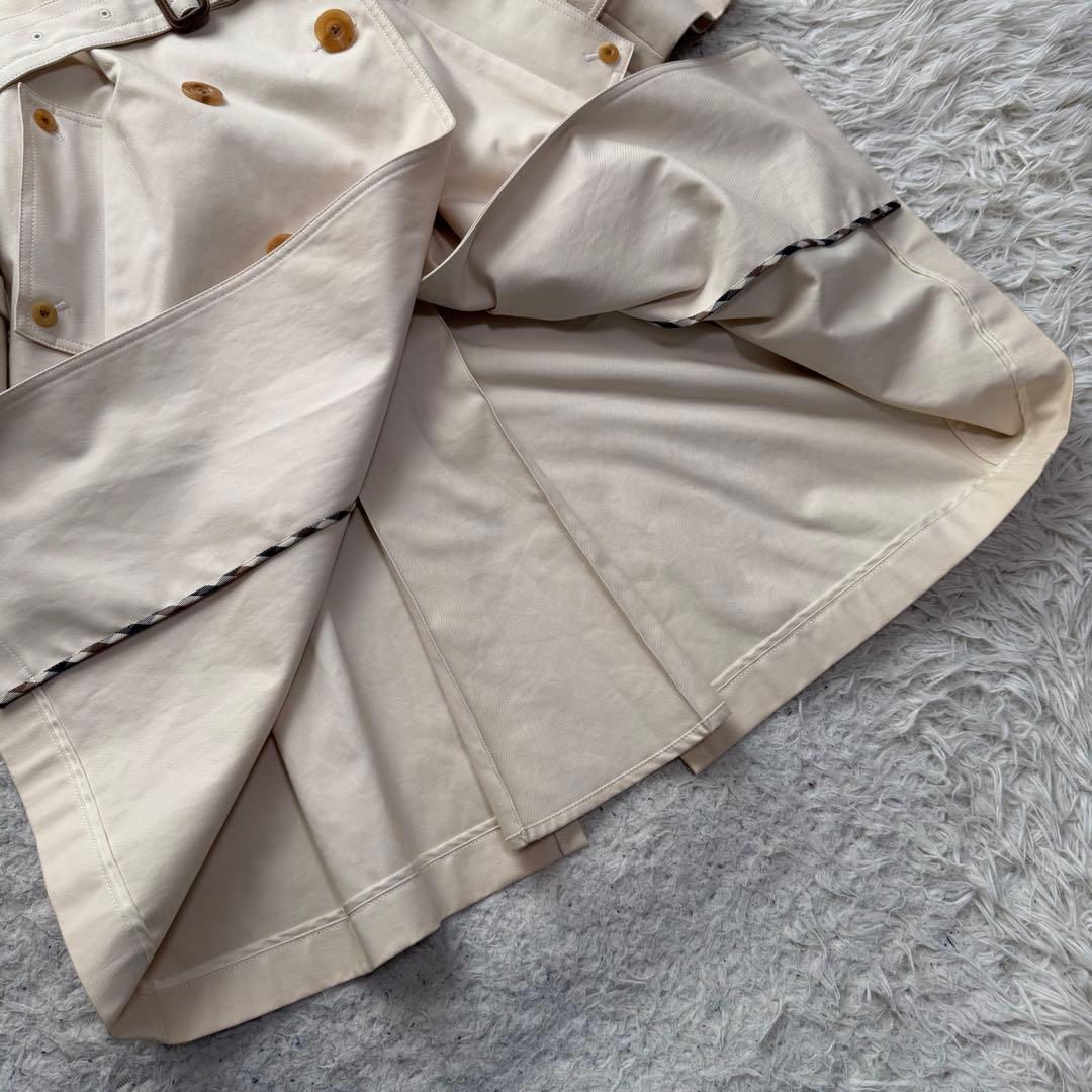 美品Lサイズ相当　アクアスキュータム　ダブルトレンチコート　ロング　チェック