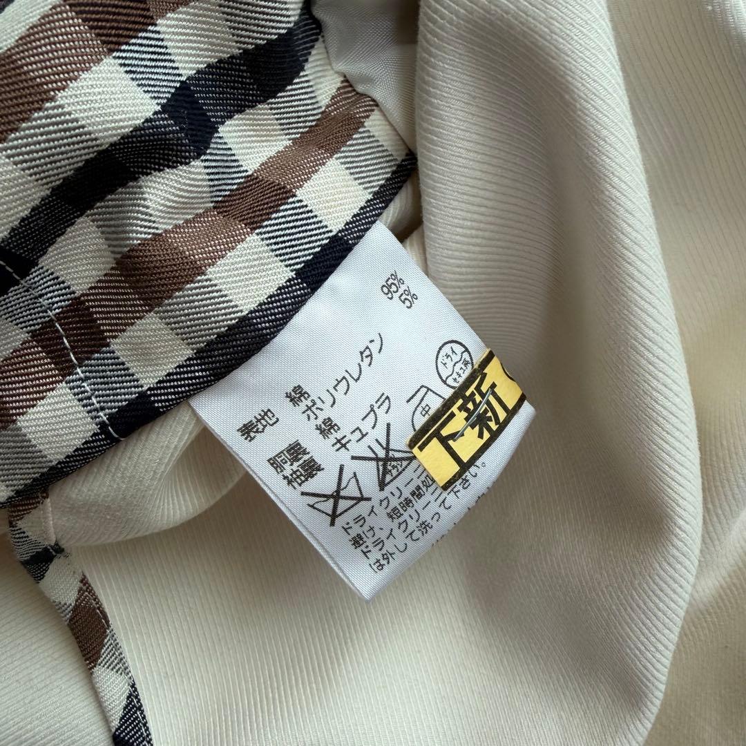 美品Lサイズ相当　アクアスキュータム　ダブルトレンチコート　ロング　チェック