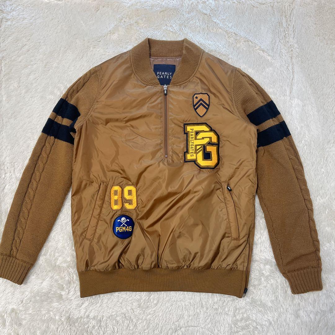 パーリーゲイツ　ハーフジップ　中綿　ブルゾン　ニット切替