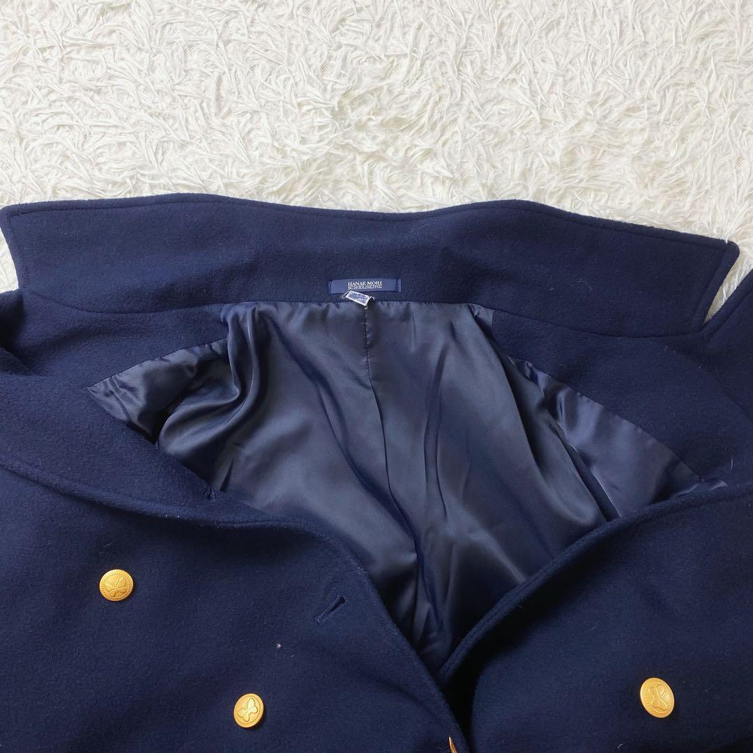値下げ中 ハナエモリ スクールコート ピーコート ウール100 金ボタン 紺ブレ