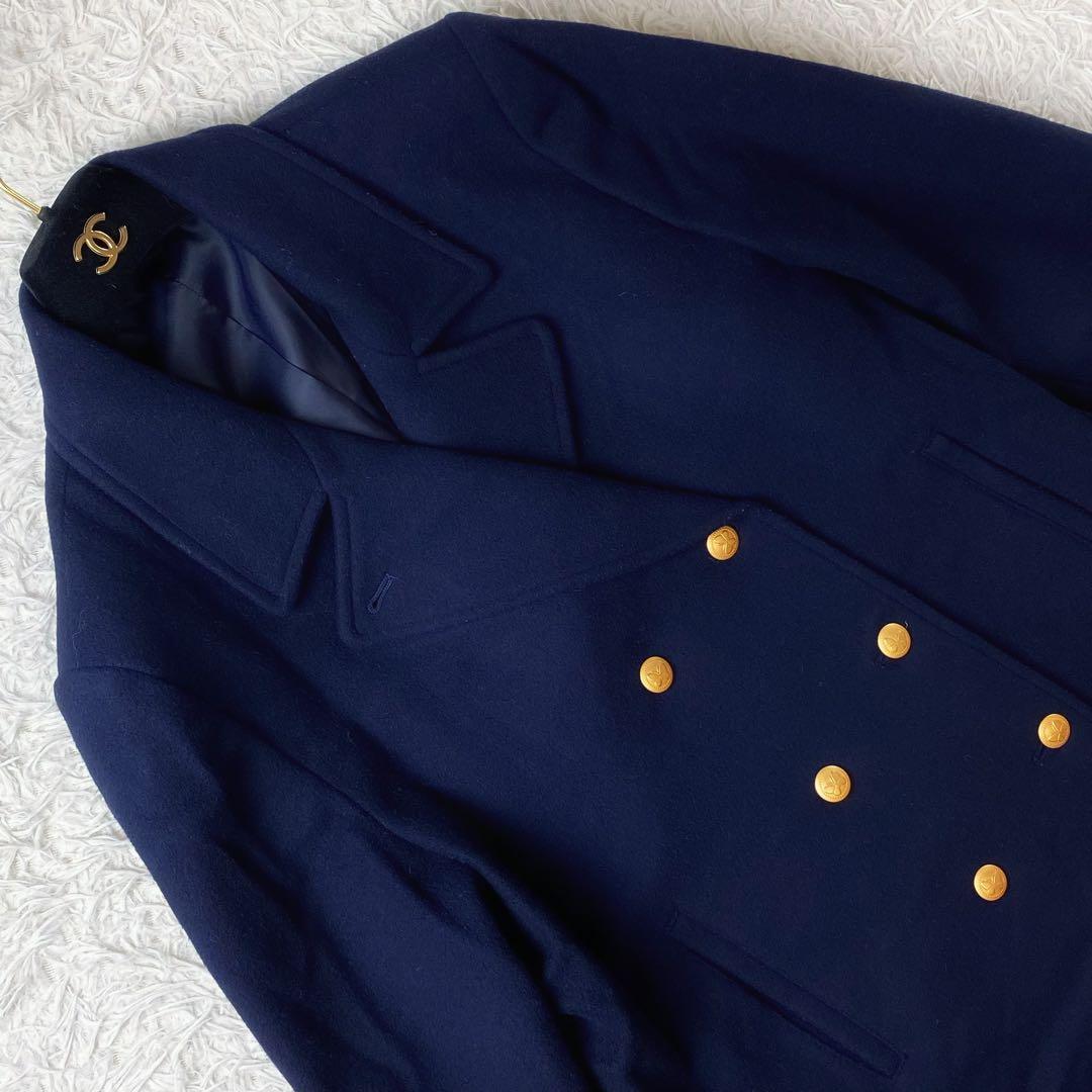 値下げ中 ハナエモリ スクールコート ピーコート ウール100 金ボタン 紺ブレ