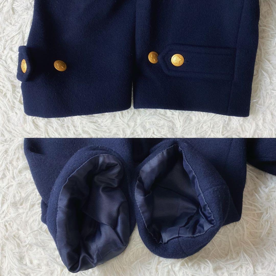 値下げ中 ハナエモリ スクールコート ピーコート ウール100 金ボタン 紺ブレ