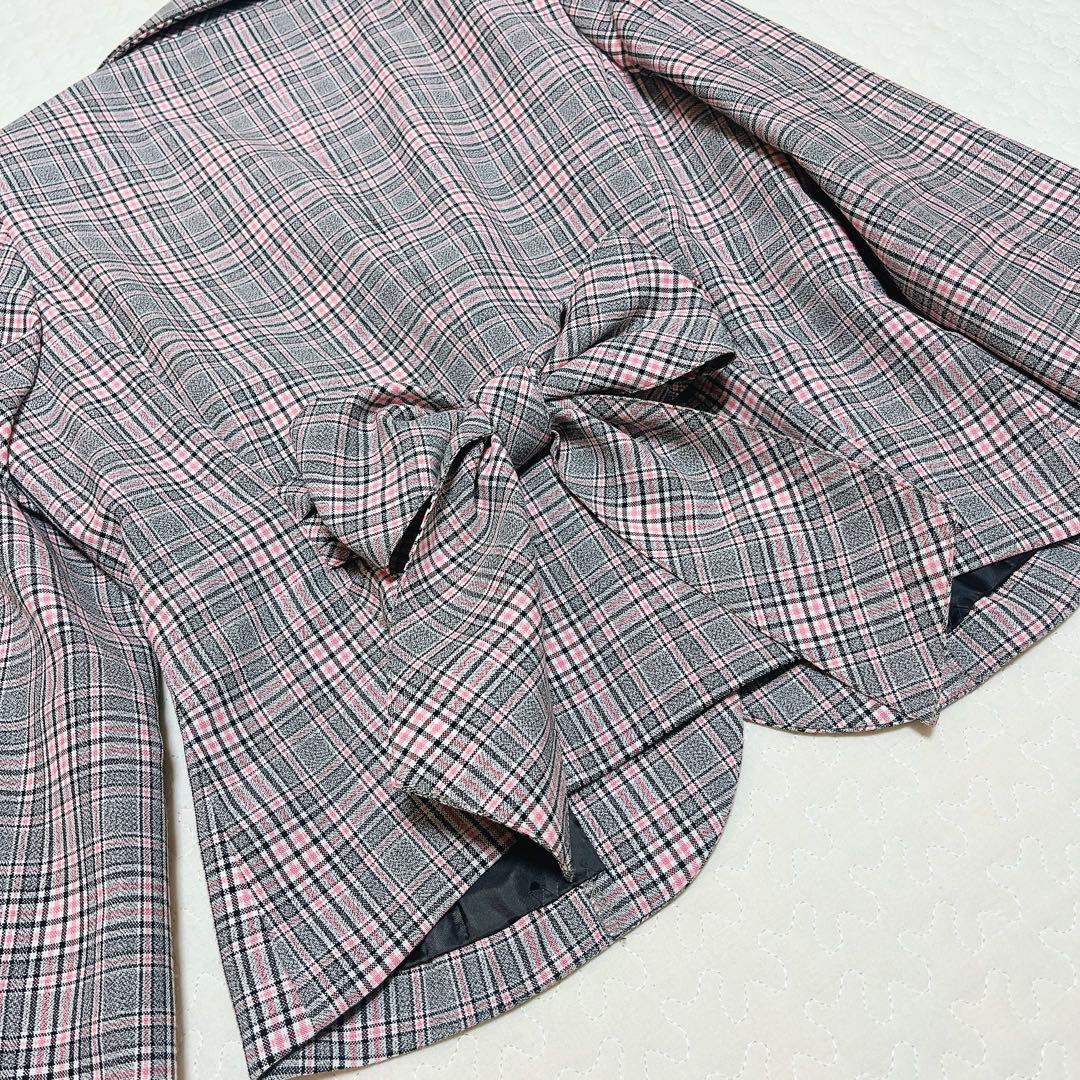 美品　希少　メゾピアノ　チェック柄フォーマルスーツ　卒服　ハート　150
