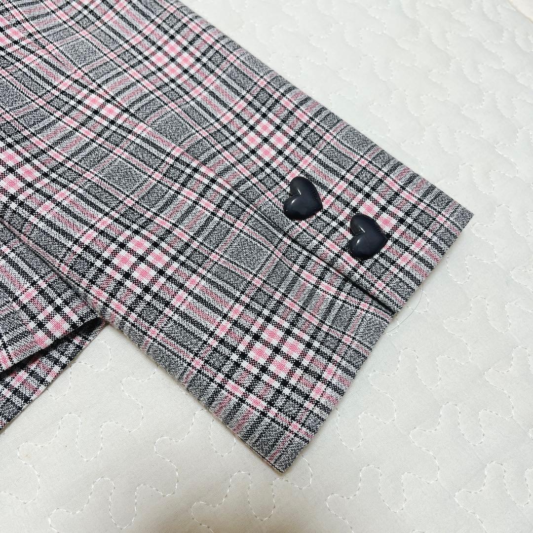 美品　希少　メゾピアノ　チェック柄フォーマルスーツ　卒服　ハート　150