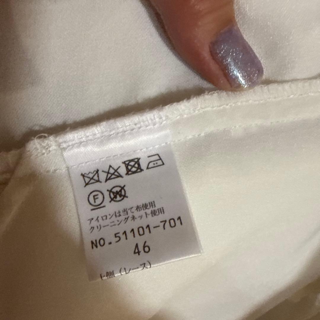 Rose Tiara ノーカラージャケット ホワイト　サイズ　46