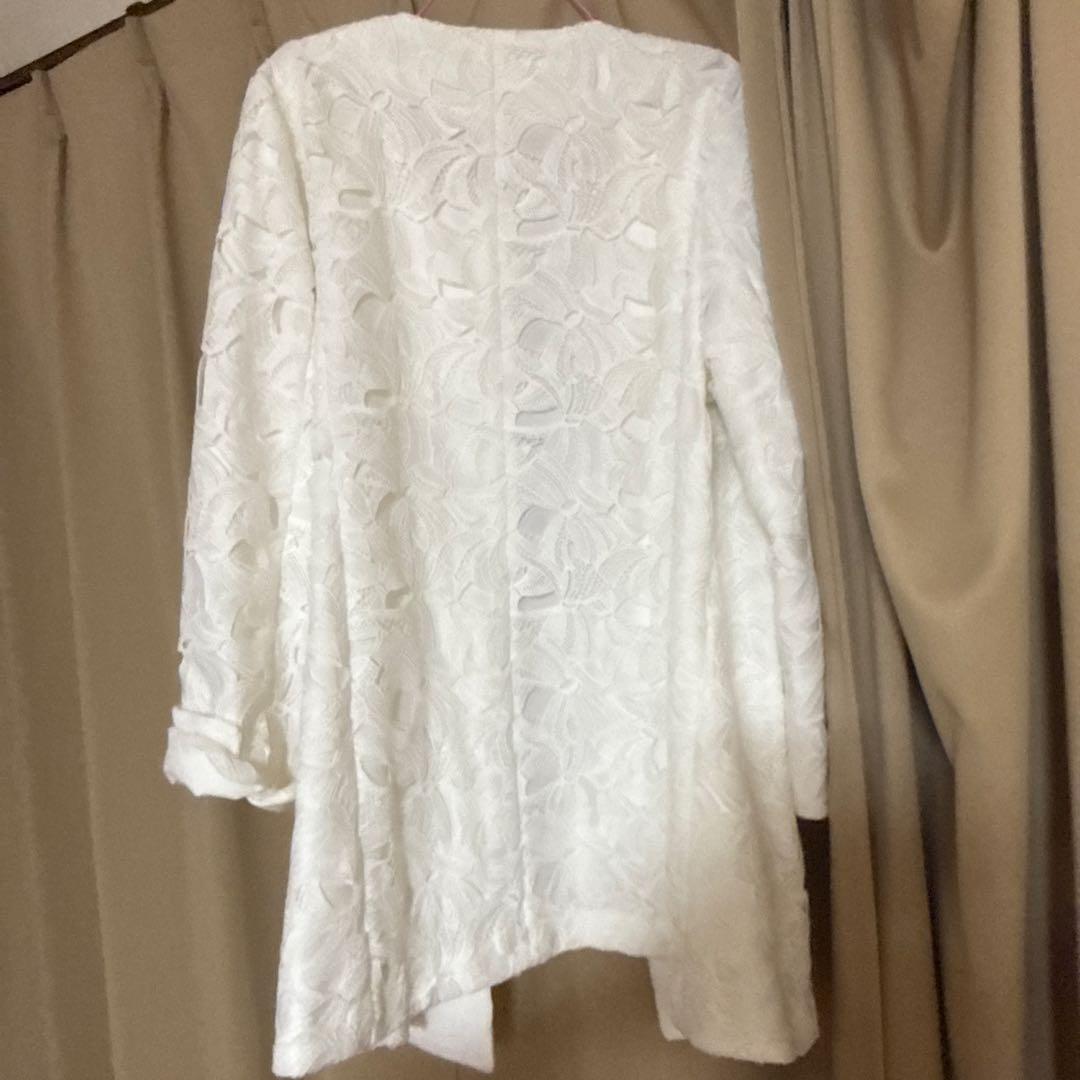 Rose Tiara ノーカラージャケット ホワイト　サイズ　46