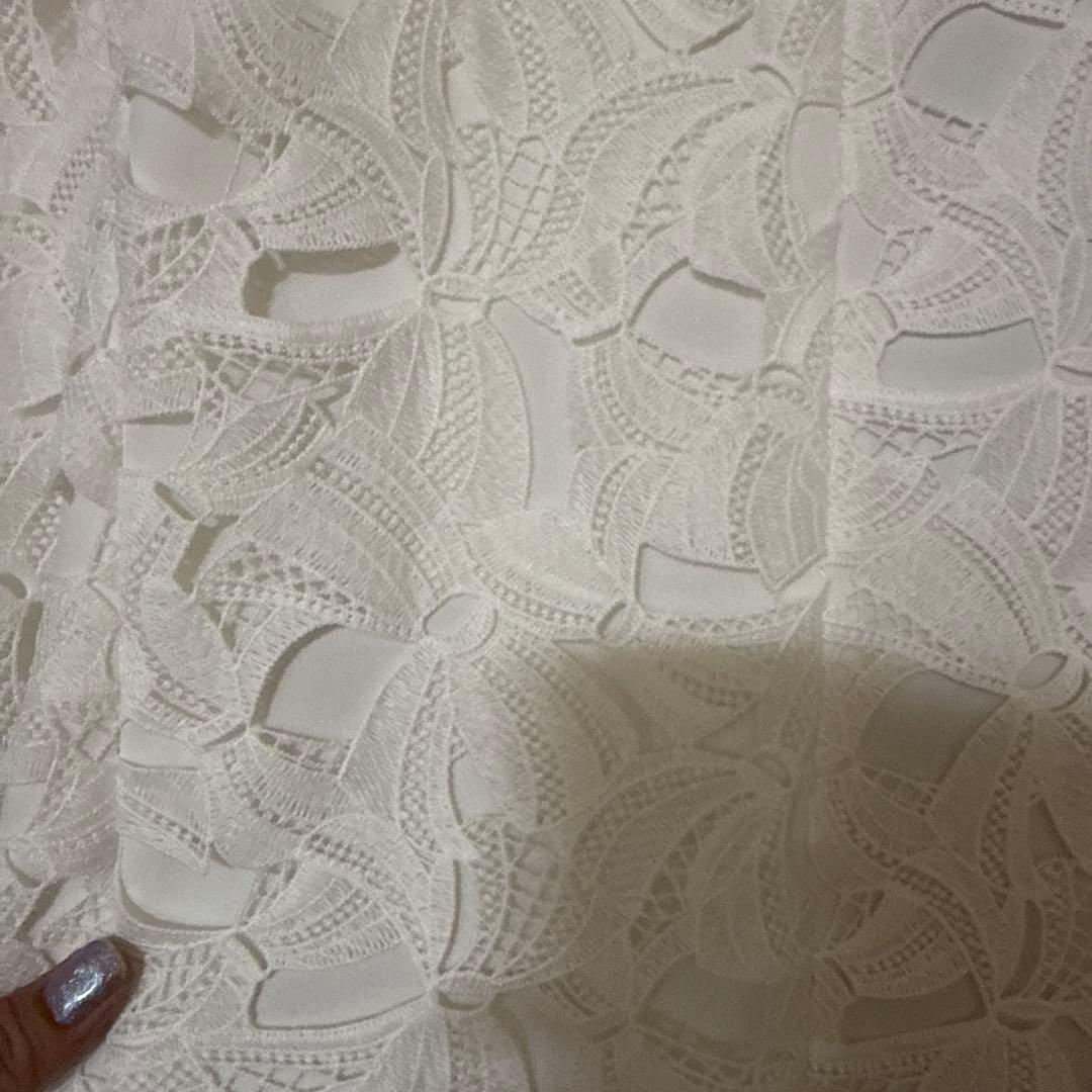 Rose Tiara ノーカラージャケット ホワイト　サイズ　46