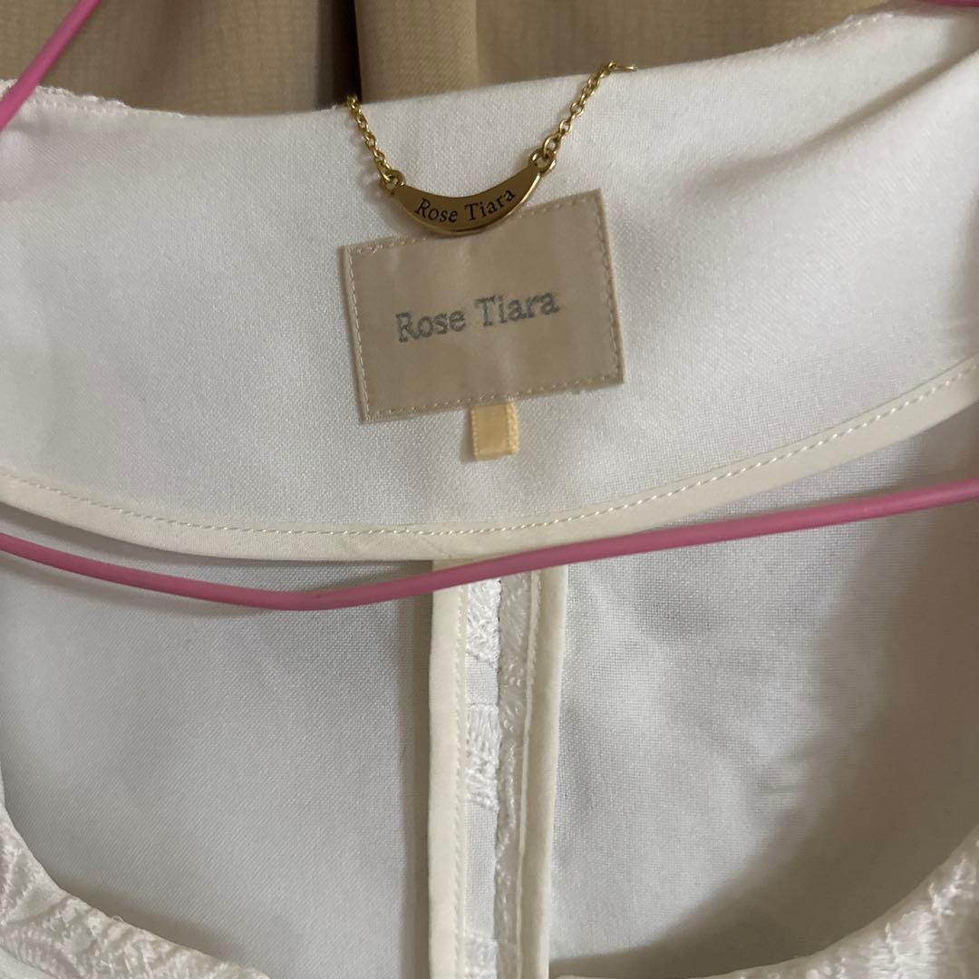 Rose Tiara ノーカラージャケット ホワイト　サイズ　46