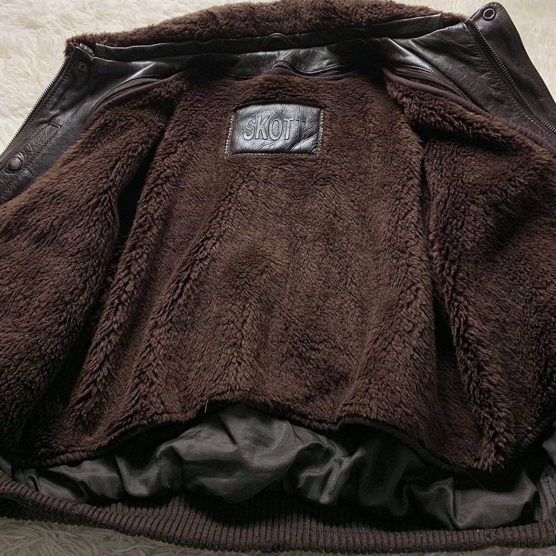 【VINTAGE】SKOTT フライトジャケット G-1 ブラウン XL相当
