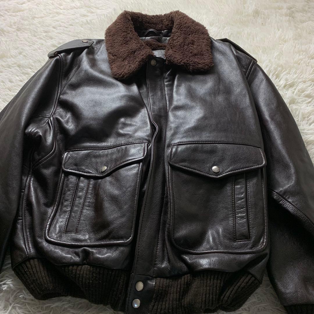 【VINTAGE】SKOTT フライトジャケット G-1 ブラウン XL相当