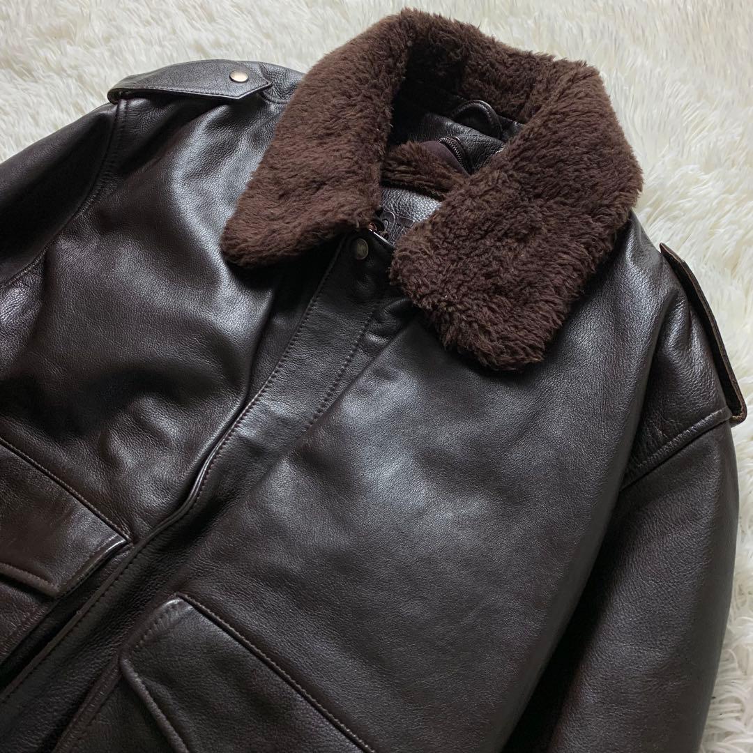 【VINTAGE】SKOTT フライトジャケット G-1 ブラウン XL相当