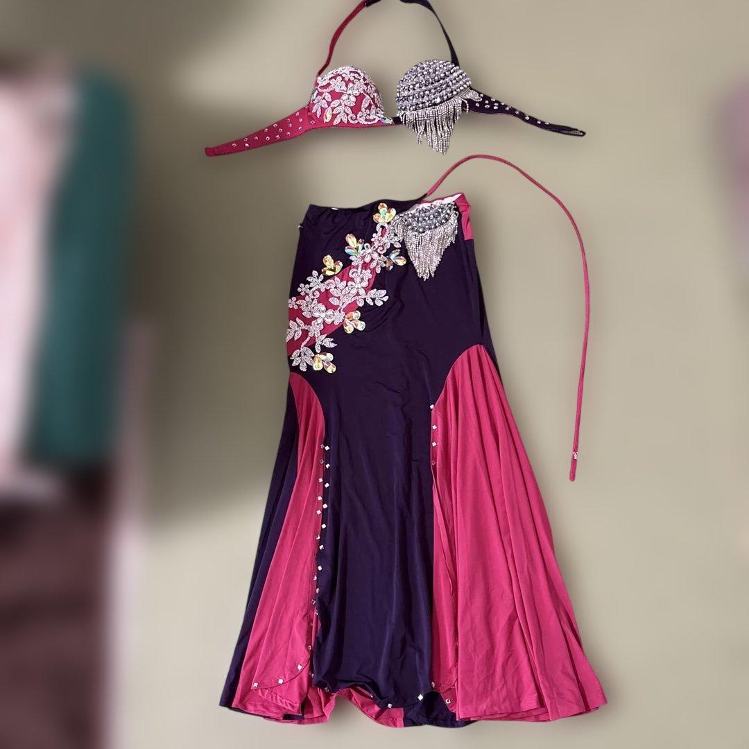 ベリーダンス セットアップ 紫とピンク