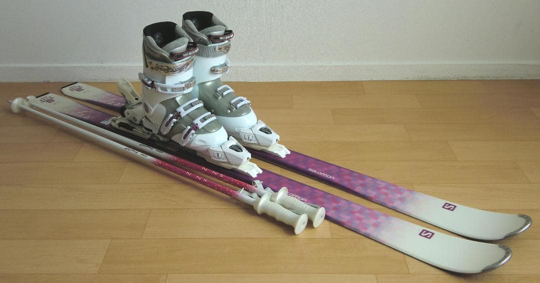 ■1月限定■送料無料■サロモン■女性用スキーセット■150/24.5■WAX済■
