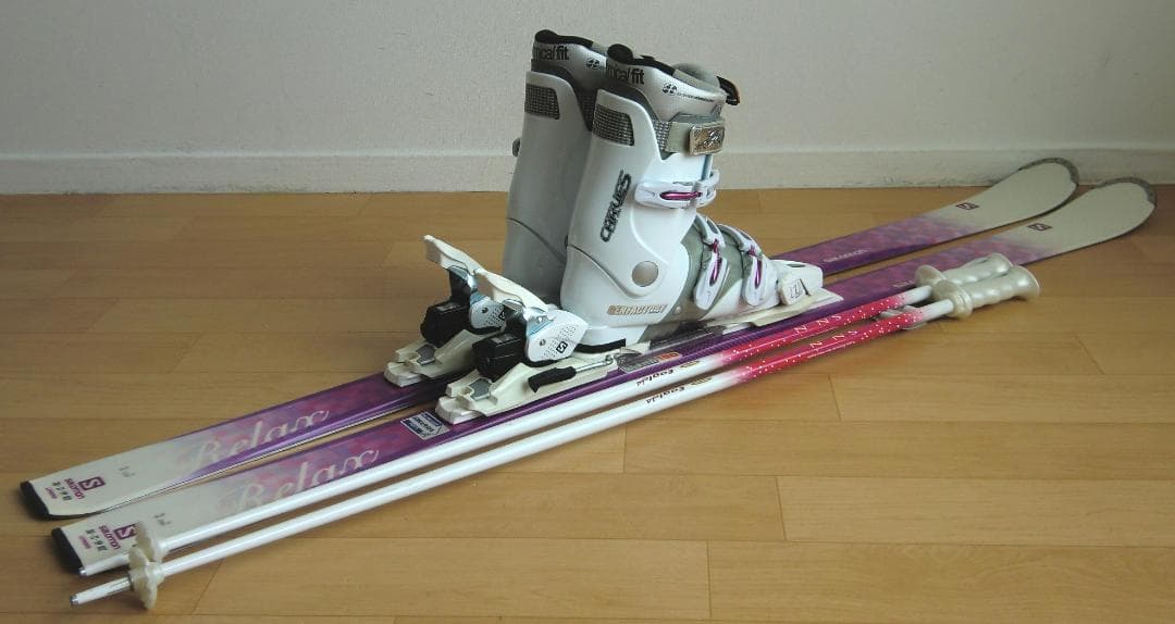 ■1月限定■送料無料■サロモン■女性用スキーセット■150/24.5■WAX済■