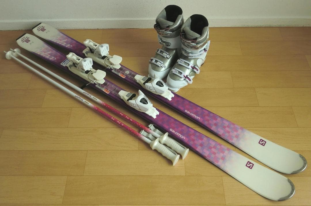 ■1月限定■送料無料■サロモン■女性用スキーセット■150/24.5■WAX済■