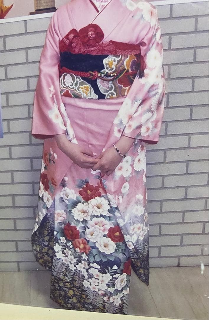 振袖フルセット　正絹　長襦袢　帯締　バック　草履　帯　成人式フルセット