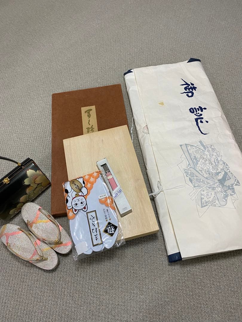 振袖フルセット　正絹　長襦袢　帯締　バック　草履　帯　成人式フルセット