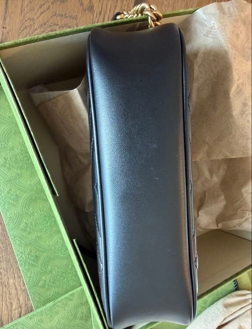 GUCCI GGマーモント チェーンショルダーバッグ ブラック 正規品