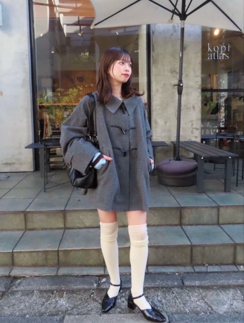 カスタネ　Kastane ダッフルフレアコート グレー　ベスト付き　新品未使用