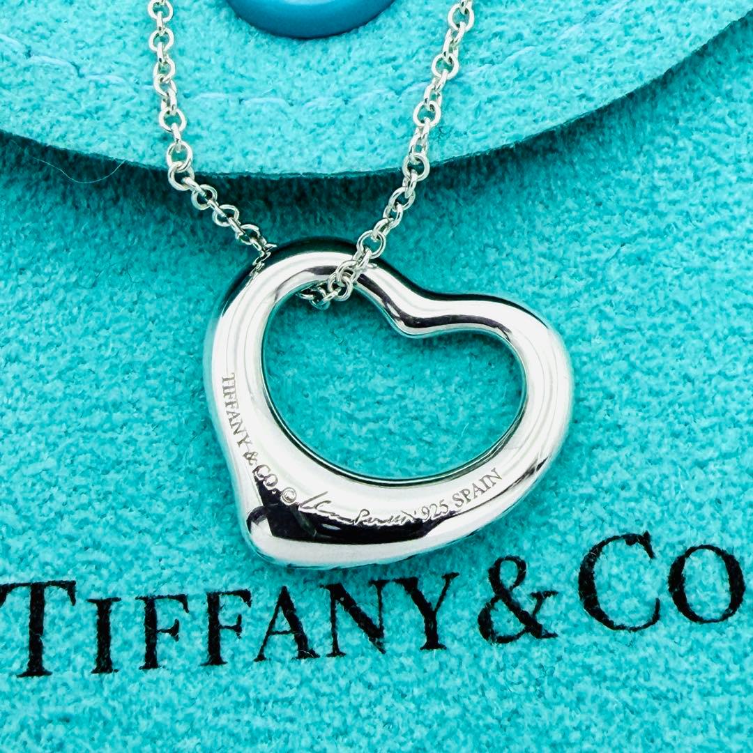 極美品 新品仕上 ティファニー オープンハート ネックレス S シルバー925