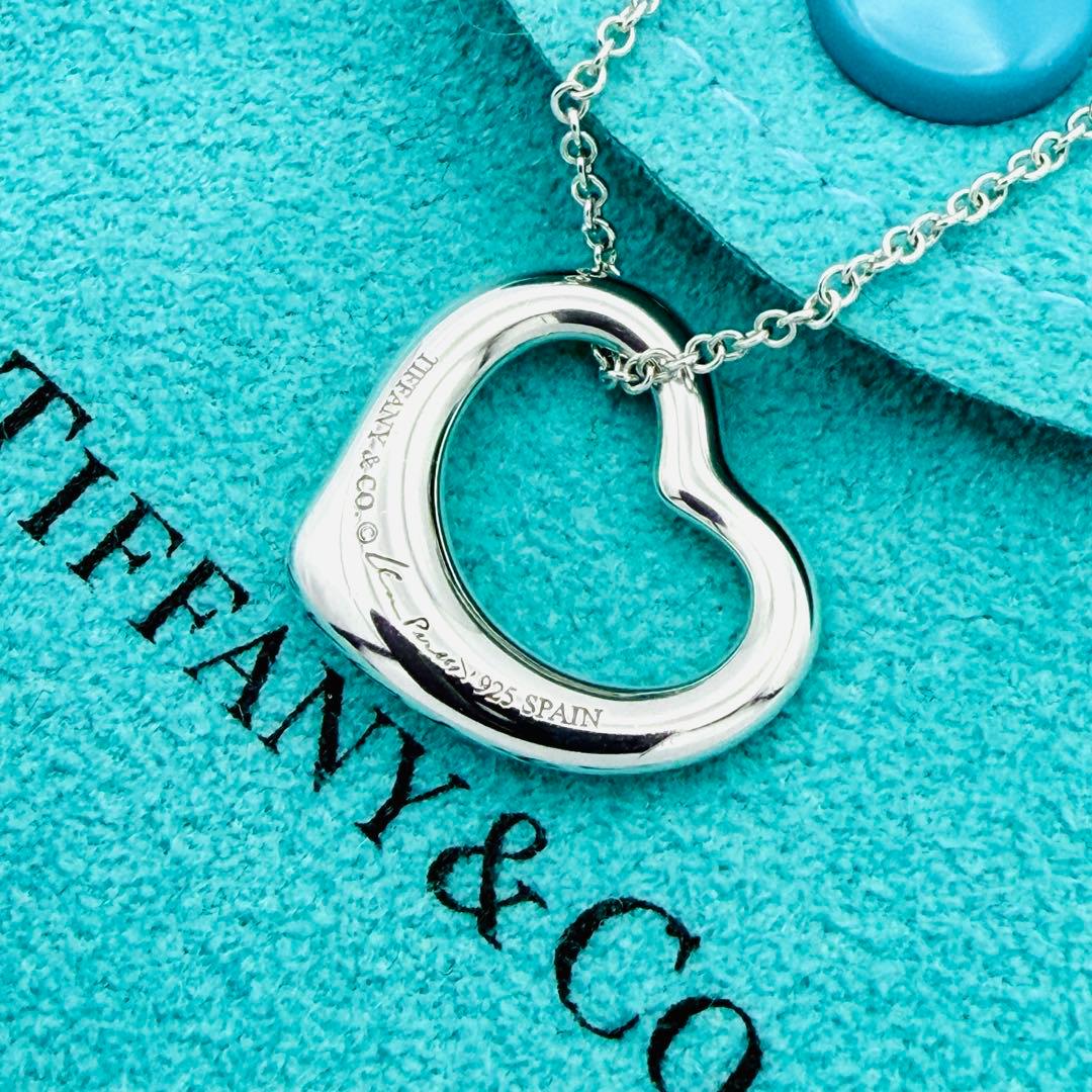 極美品 新品仕上 ティファニー オープンハート ネックレス S シルバー925