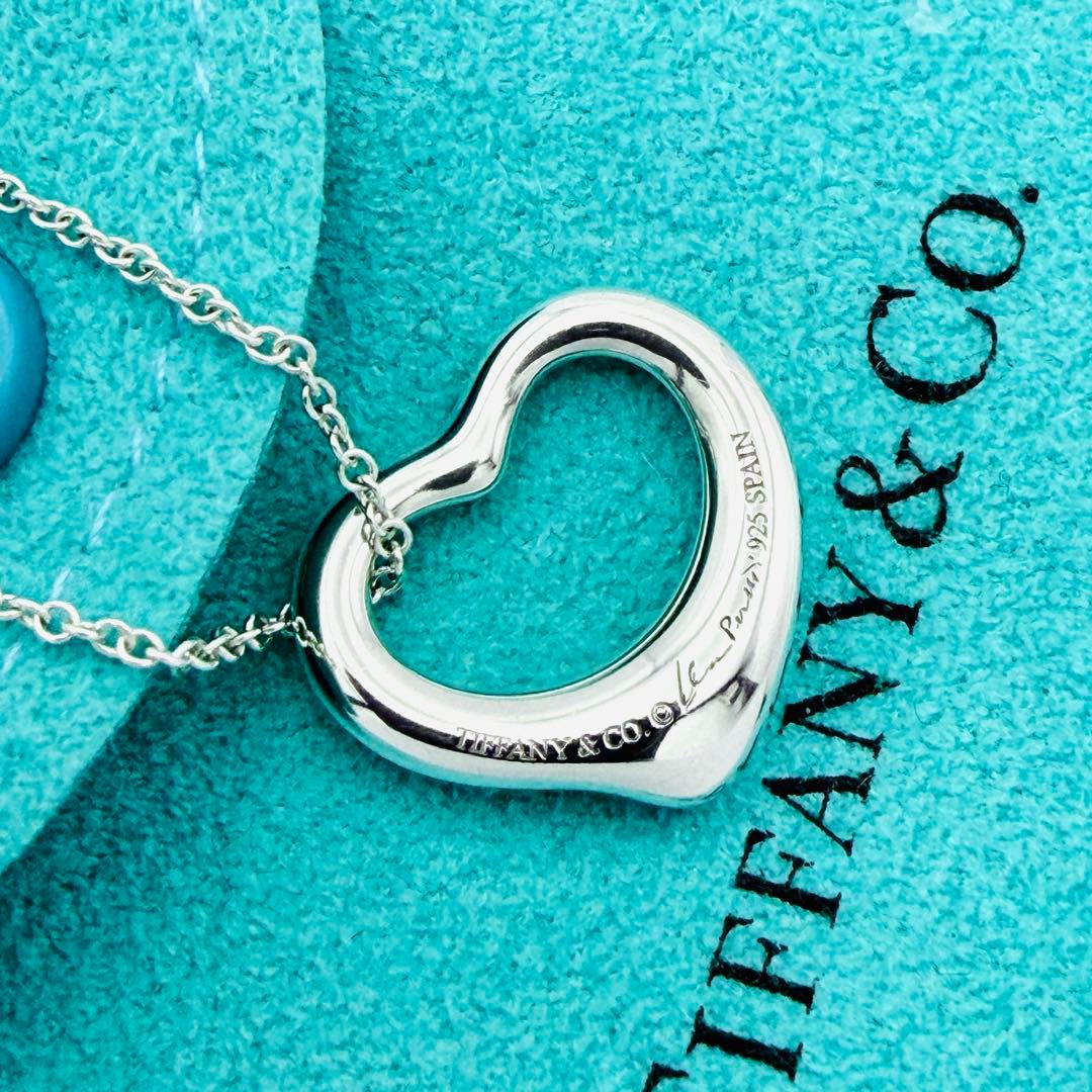 極美品 新品仕上 ティファニー オープンハート ネックレス S シルバー925