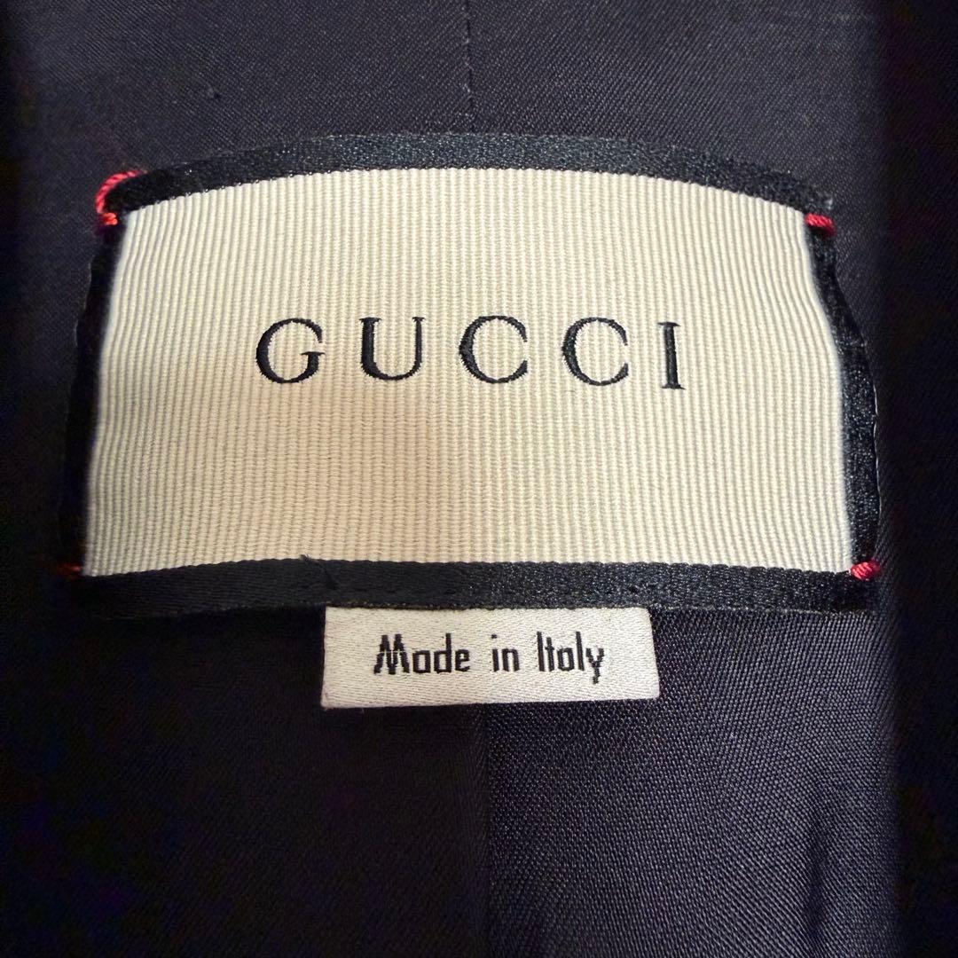 GUCCI チェスターコート ウール 38 レディース 黒