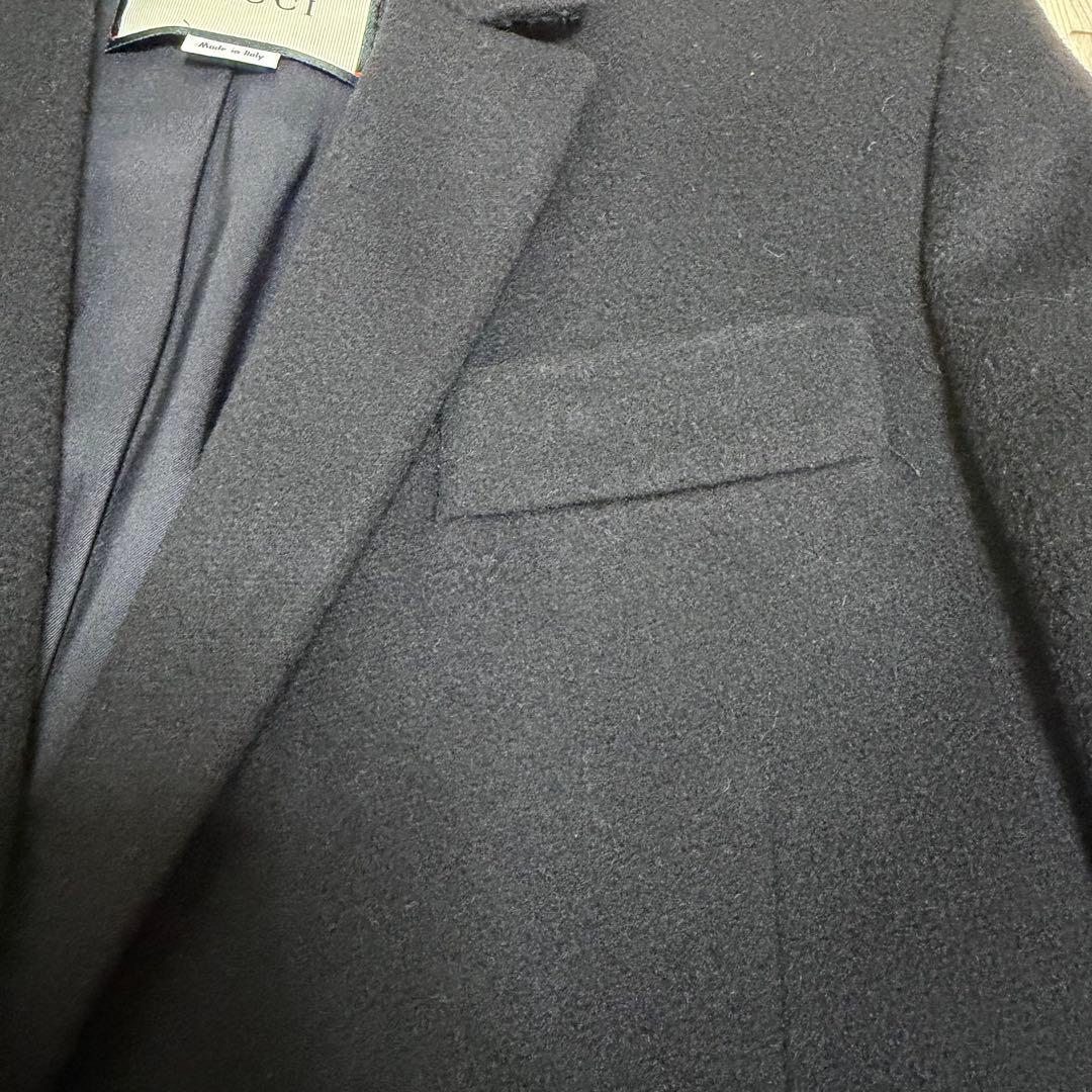 GUCCI チェスターコート ウール 38 レディース 黒