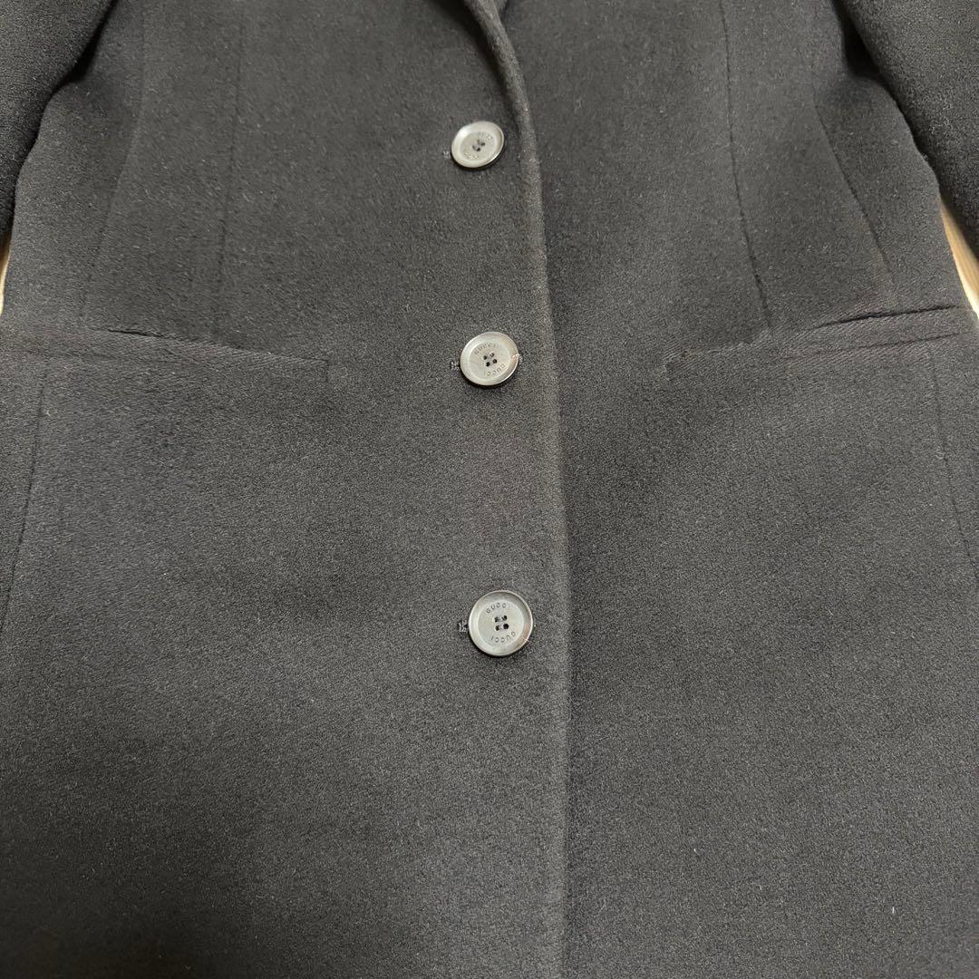 GUCCI チェスターコート ウール 38 レディース 黒