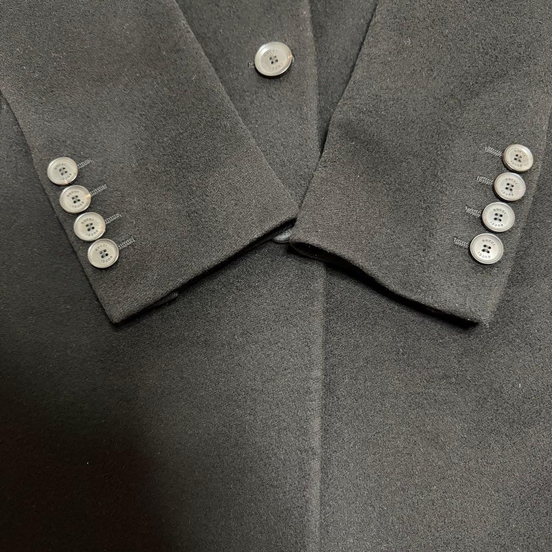 GUCCI チェスターコート ウール 38 レディース 黒