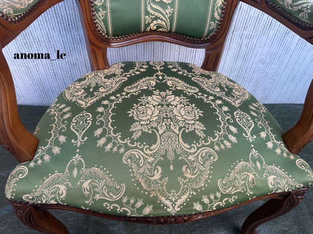 3001【アームチェア】ルイ15世様式　ロココ調　猫足　ヴィンテージ◎