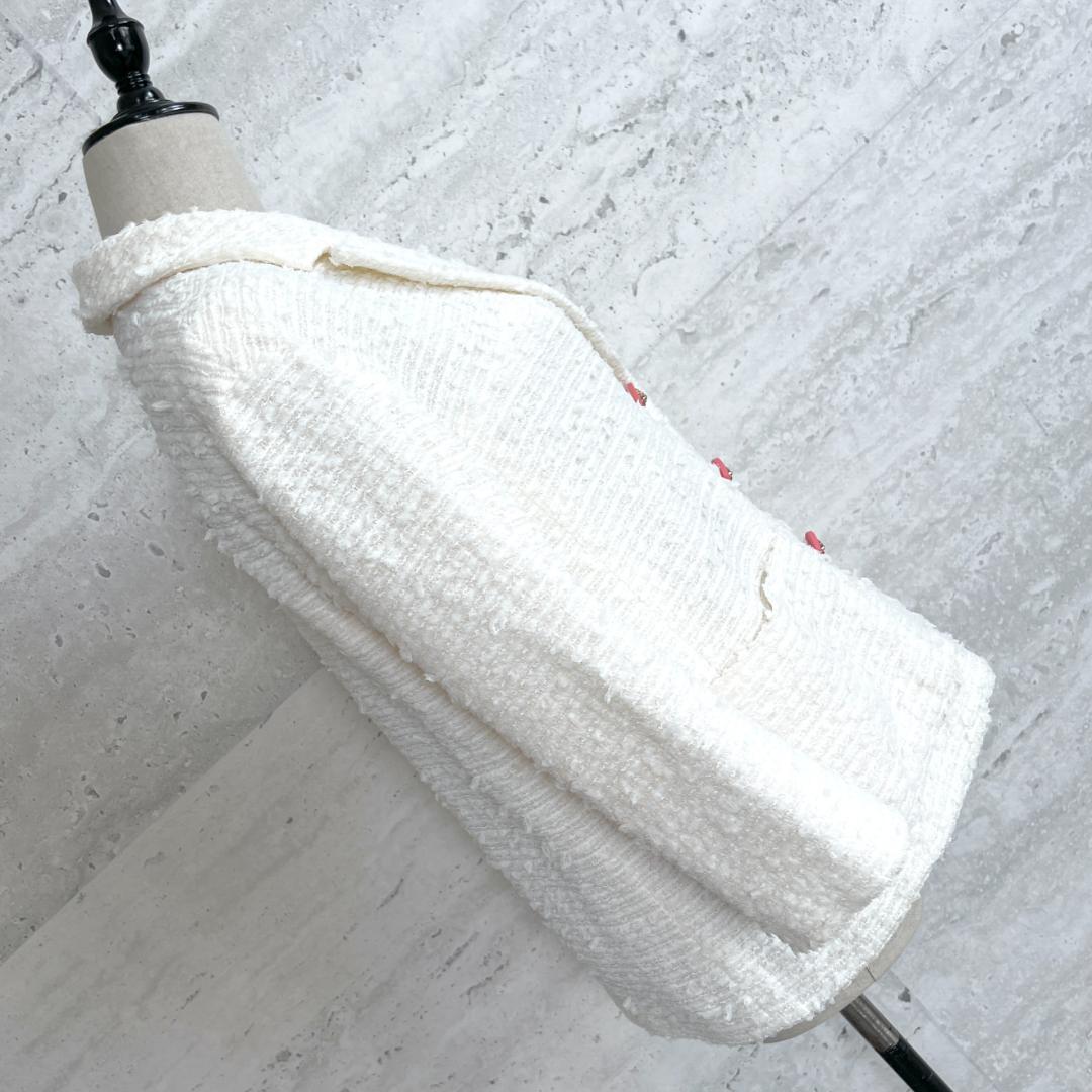 未使用★CHANEL★ホワイト★ツイード★ライオン★ダブルジャケット