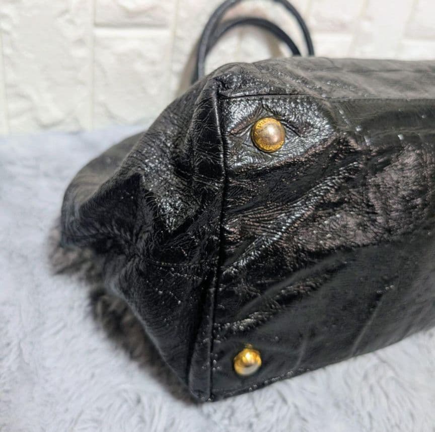 PRADA プラダ トートバッグ リボン 金具 ブラック