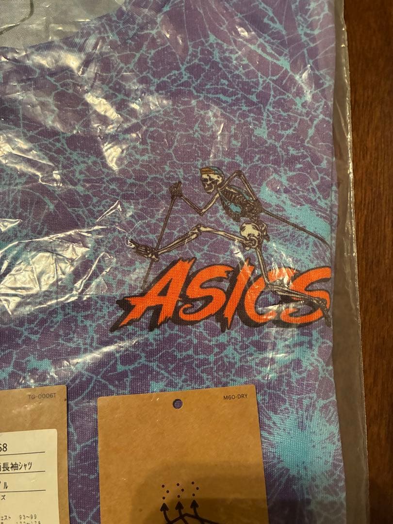 ASICS×ELDORESO　総柄ロングスリーブTシャツPurple Lサイズ