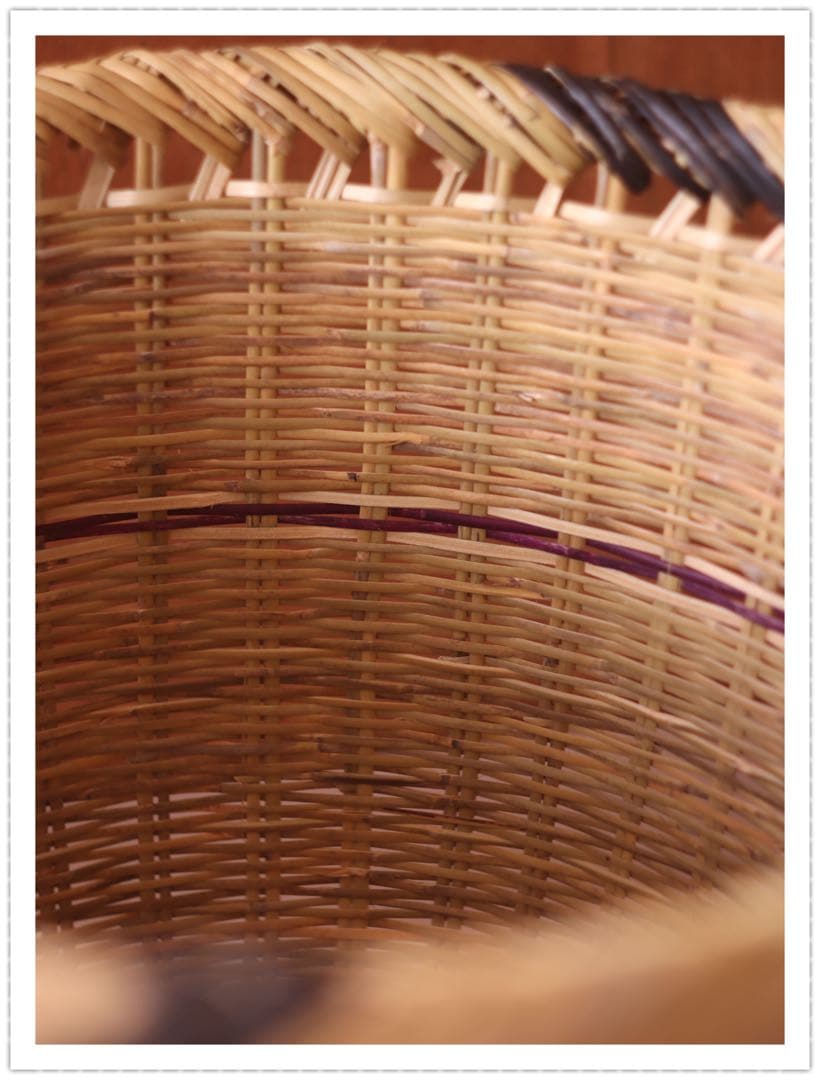 鳥越竹細工 竹籠 鈴竹 岩手 竹かご 丸かご手作り 古民具 竹細工 アンティーク