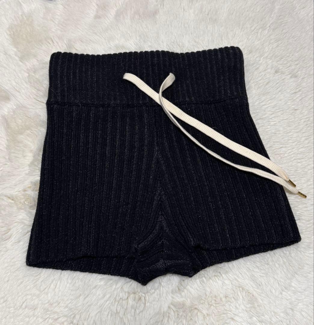パンツ JUEMI Contrast Knit Shorts BLACK