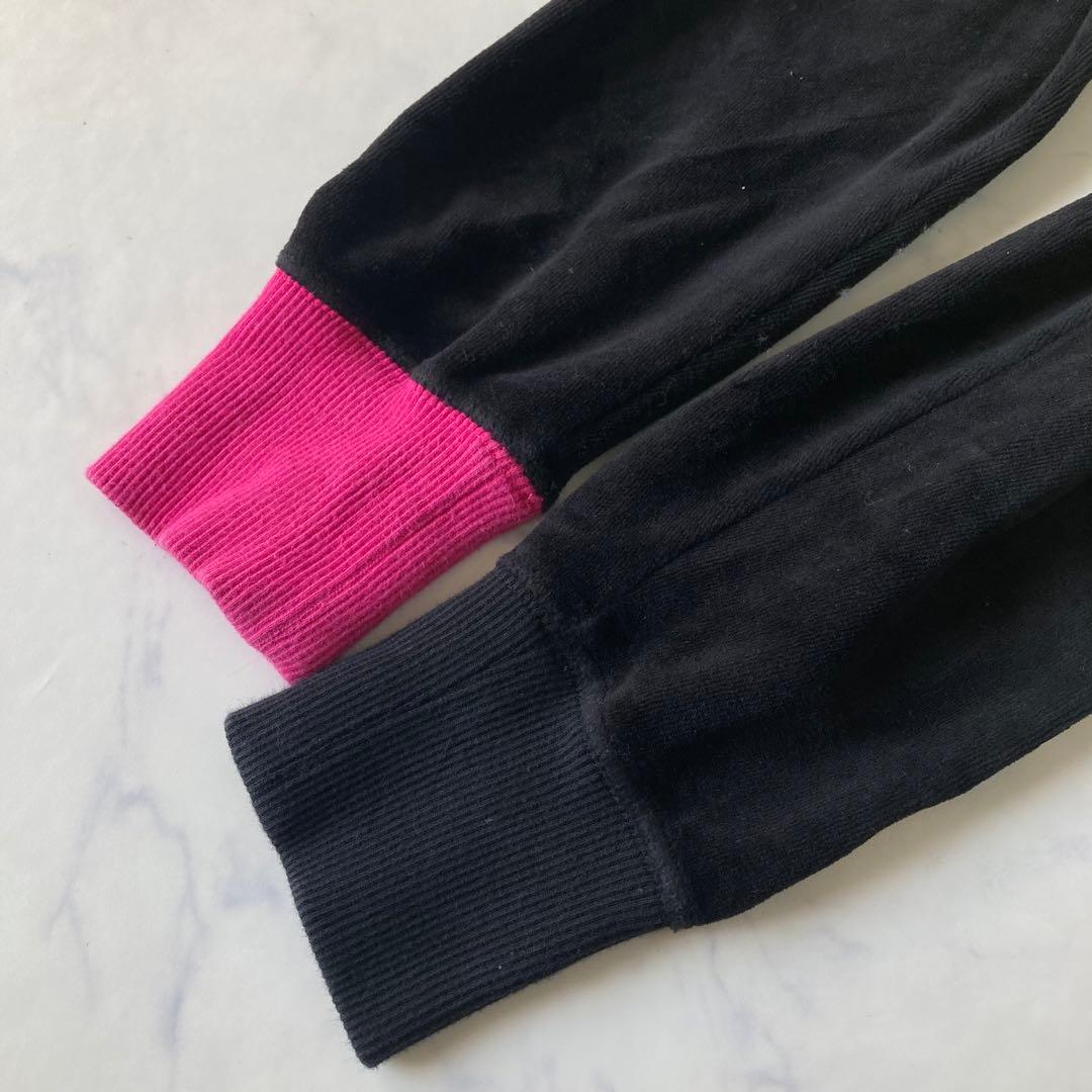 24karats 希少色 ベロアジャージ セットアップ 黒 ピンク ロゴ y2k