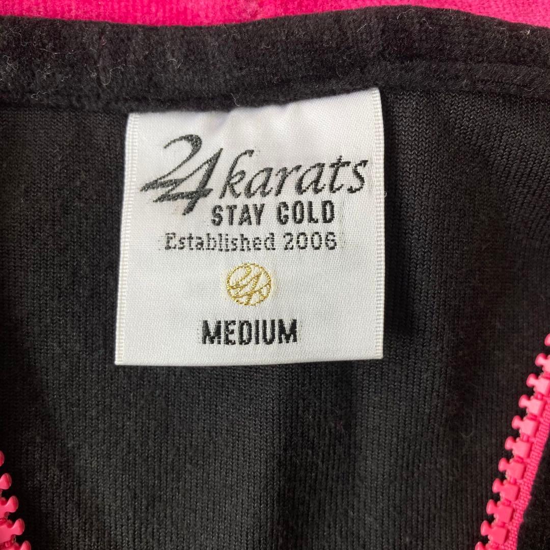 24karats 希少色 ベロアジャージ セットアップ 黒 ピンク ロゴ y2k