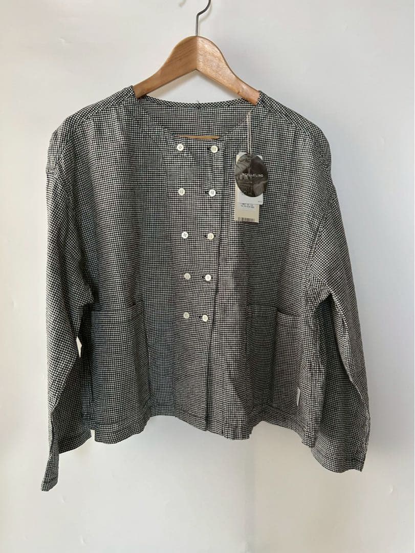 ★値下げ　nest Robe 2024 リネン混 ギンガム ジャケット タグ付き