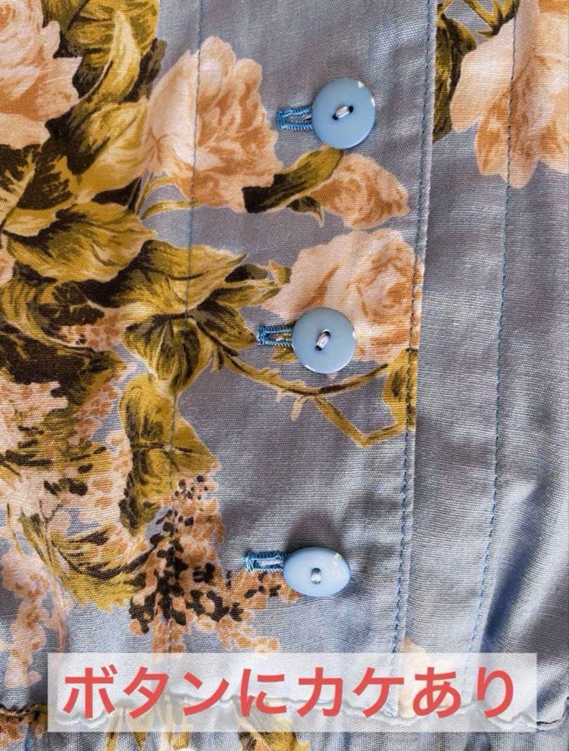 INGEBORG インゲボルグ 花柄ロングワンピース　水色　薔薇　バラ　ローズ