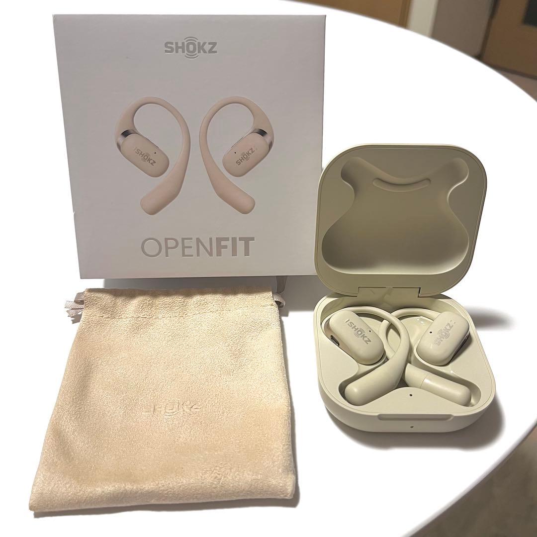 SHOKZ OPENFIT ワイヤレスイヤホン ベージュ 充電ケース付き