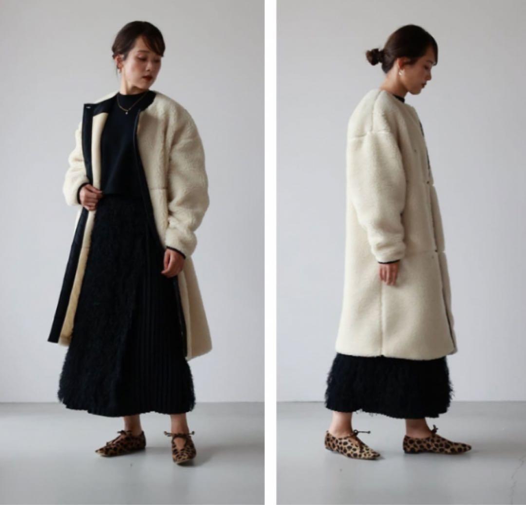 HYKE新品紙タグ付き⭐️日本製ハイクボアロングコート軽量暖かいコート